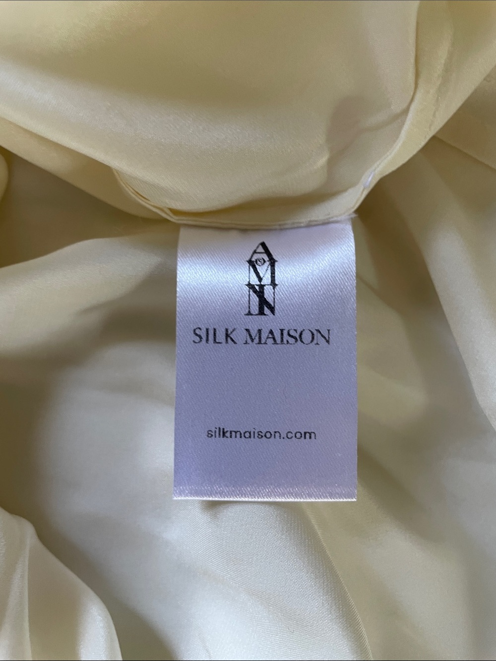SILK MAISON Ivory MULLBERRY Silk Long Button Down Quiet Luxury Shirt Blouse Lg - Picture 11 of 14